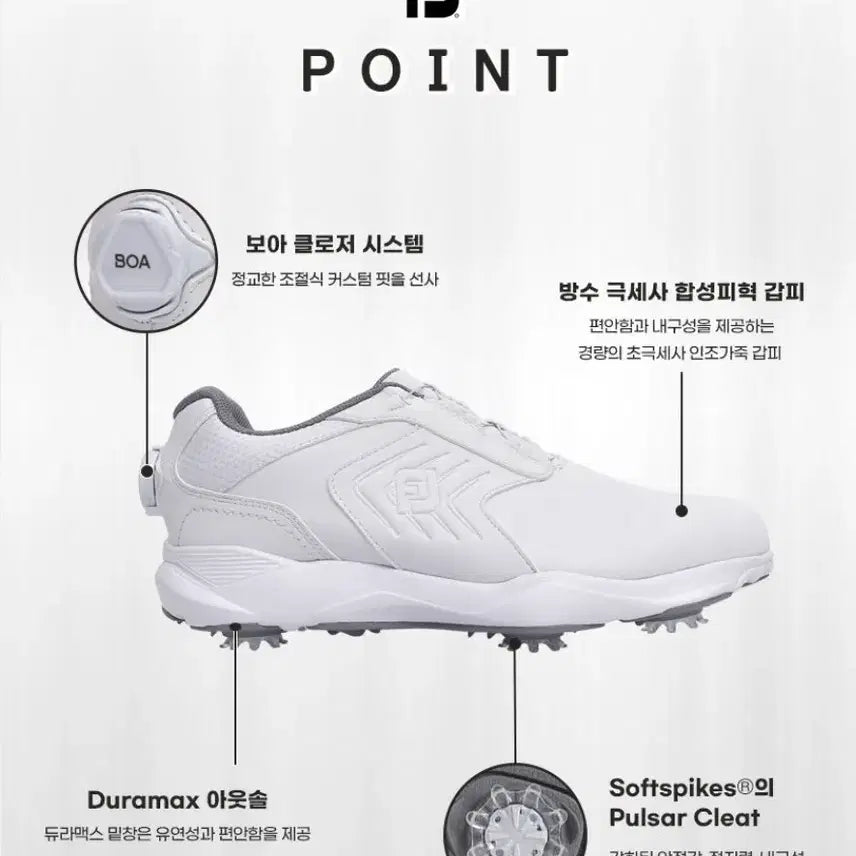 [BUNJANG] FootJoy BOA Golf Shoes White Extra Wide 265mm / 풋조이 BOA 골프화 새제품 265