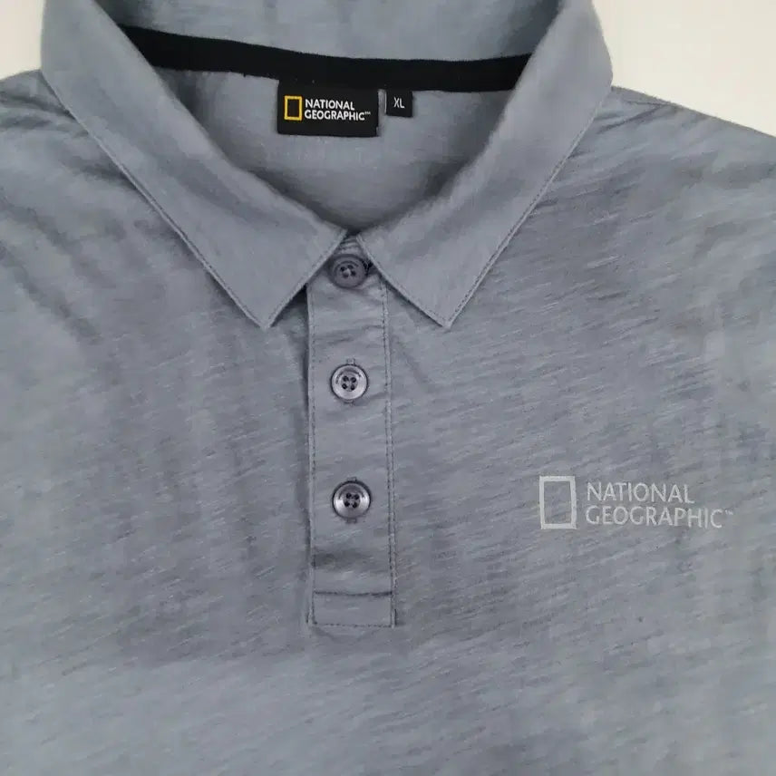 [BUNJANG] National Geographic Cotton Collar T-Shirt - Grey, XL / 내셔널지오그래픽 카라티