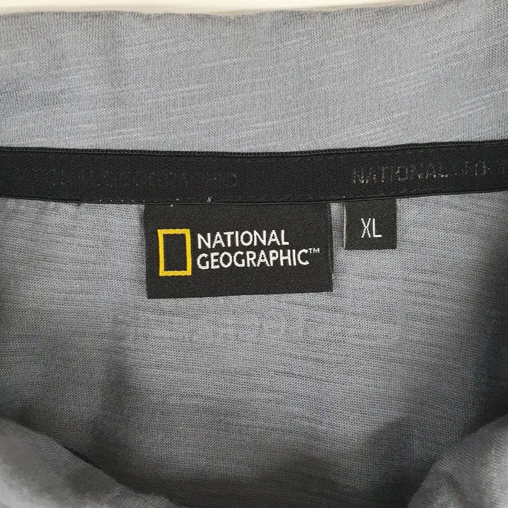 [BUNJANG] National Geographic Cotton Collar T-Shirt - Grey, XL / 내셔널지오그래픽 카라티