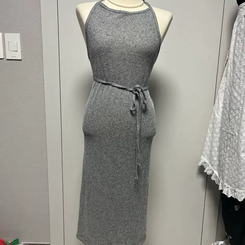 [BUNJANG] Long One-Piece Swimsuit Cover-up with Adjustable Waist / 수영복 위 원피스