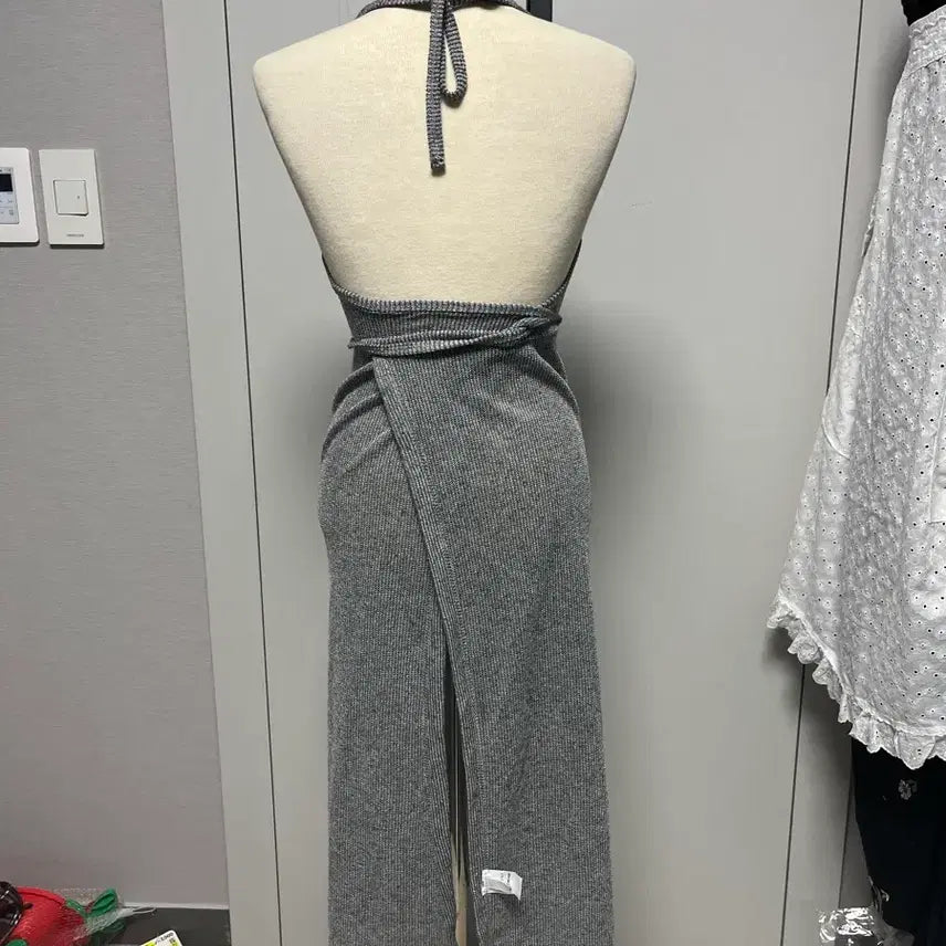 [BUNJANG] Long One-Piece Swimsuit Cover-up with Adjustable Waist / 수영복 위 원피스