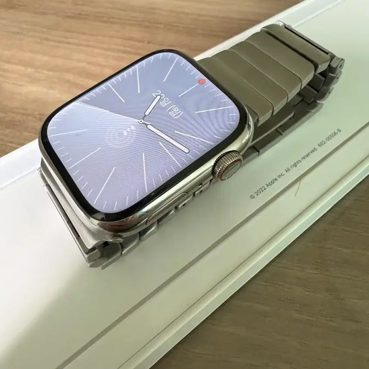 [BUNJANG] Apple Watch Series 8 Stainless Steel 41mm Silver with Metal Straps and Silicone Band / 애플워치8 스테인리스 41mm 팝니다(메탈스트랩 2개+실리콘밴드) 배터리