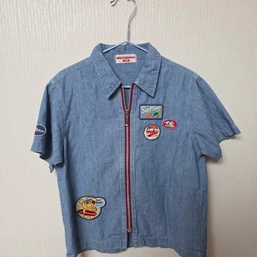 [SOLD OUT] 미키하우스 데님 반팔 셔츠 집업  110