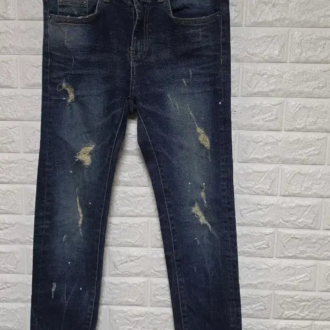 [BUNJANG] Slim Fit Distressed Wash Jeans / 청바지 데미지 워싱 슬림핏s