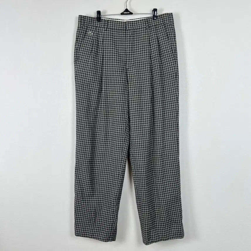 [BUNJANG] Lacoste Vintage Wool Wide Check Trousers Men&