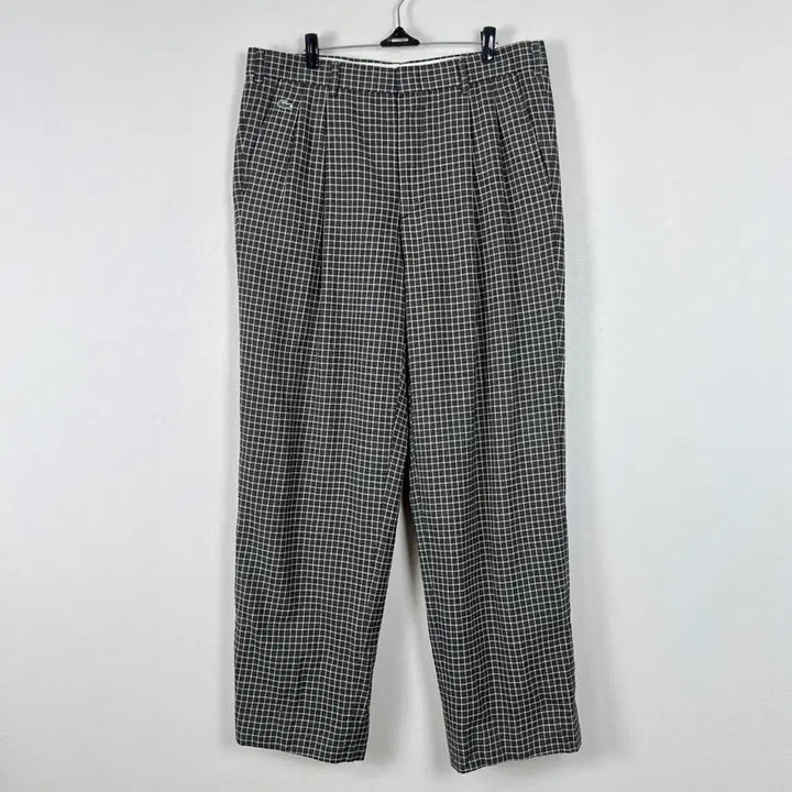 [BUNJANG] Lacoste Vintage Wool Wide Check Trousers Men&