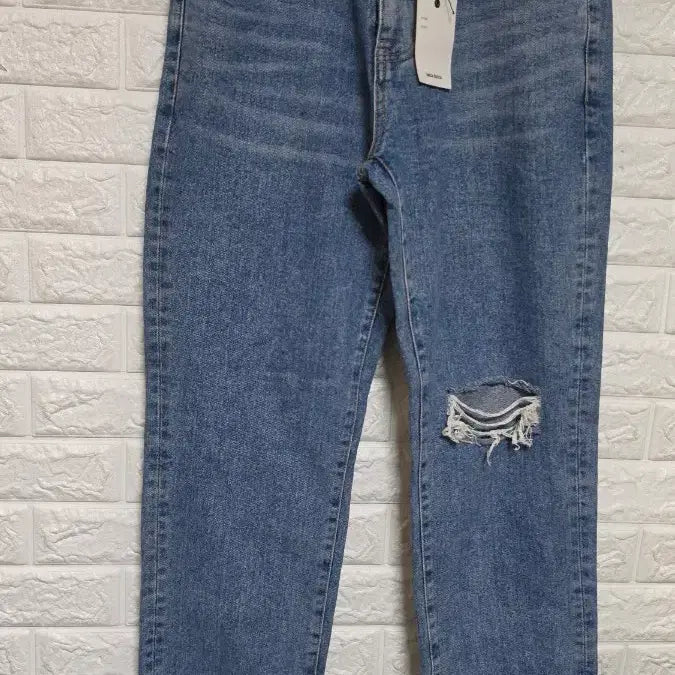 [BUNJANG] Denim Pants Long Leg Fit Ripped M / 데님 팬츠 롱다리 핏 찢청M