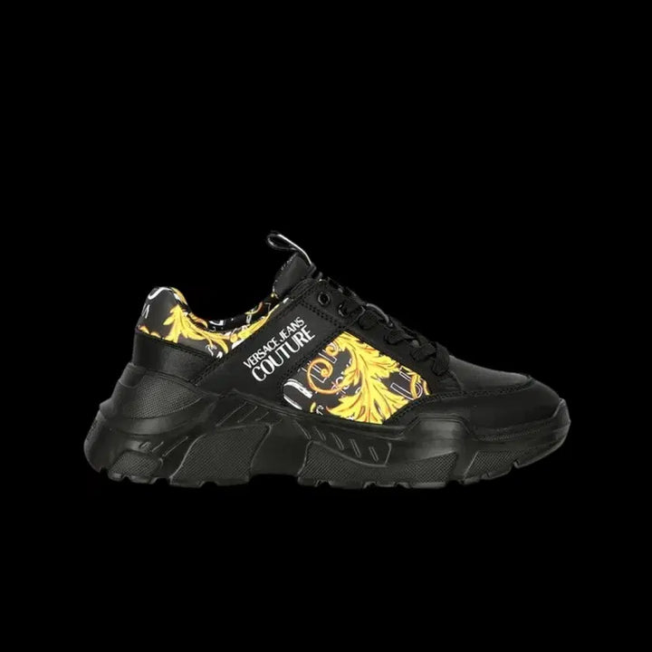 [BUNJANG] Versace Jeans Couture Speed Track Barocco Print Sneakers Black Gold / 베르사체 진 꾸뛰르 스피드트랙바로코 프린트 블랙골드 정품 박스x 280