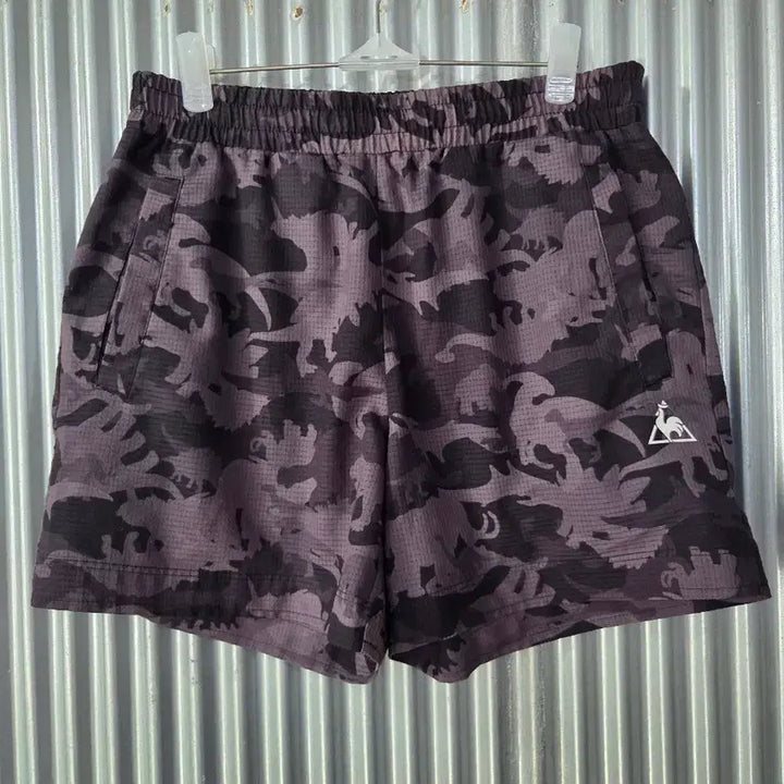 [BUNJANG] Le Coq Sportif Camouflage Shorts Black/Grey / M 르꼬끄 스포르티브 카모플라쥬 반바지 블랙/그레이