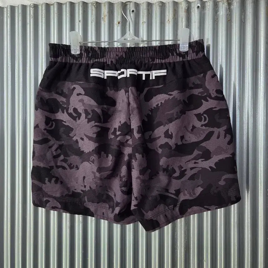 [BUNJANG] Le Coq Sportif Camouflage Shorts Black/Grey / M 르꼬끄 스포르티브 카모플라쥬 반바지 블랙/그레이