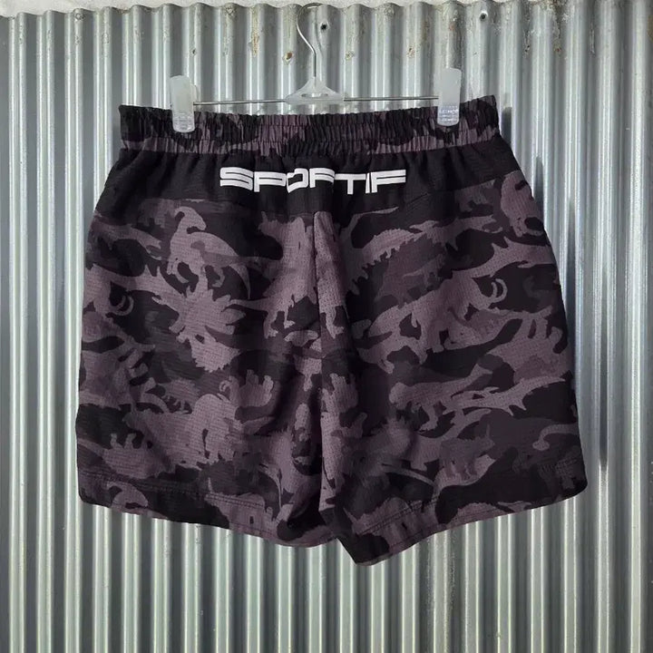 [BUNJANG] Le Coq Sportif Camouflage Shorts Black/Grey / M 르꼬끄 스포르티브 카모플라쥬 반바지 블랙/그레이