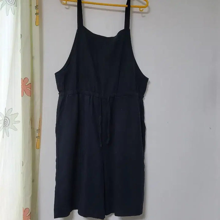 [BUNJANG] Navy Linen Jumpsuit - Free Size / 네이비 린넨 점프수트 F