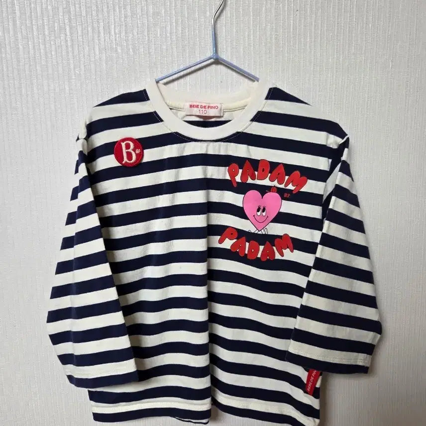 [BUNJANG] Bebe de Pino Striped Long Sleeve T-Shirt Size 110 / 베베드피노 단가라 긴팔티 110
