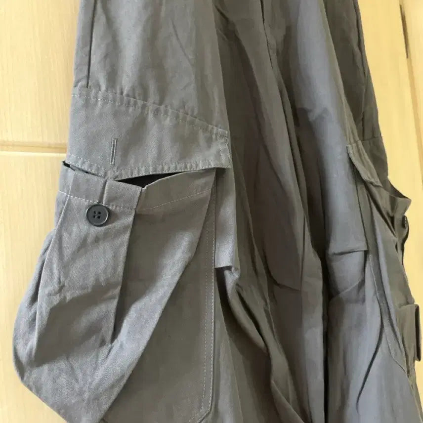 [BUNJANG] Charcoal Wide Cargo Pants / 새상품) 빅카고 단추 차콜 와이드 팬츠 통바지