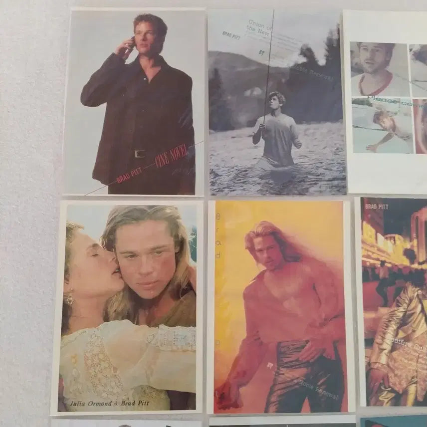 [BUNJANG] Brad Pitt Postcard Set (16 Pieces) / 세트 브래드피트 엽서 16장 / 빈티지 영화 스타 포스터 굿즈 가을의전설