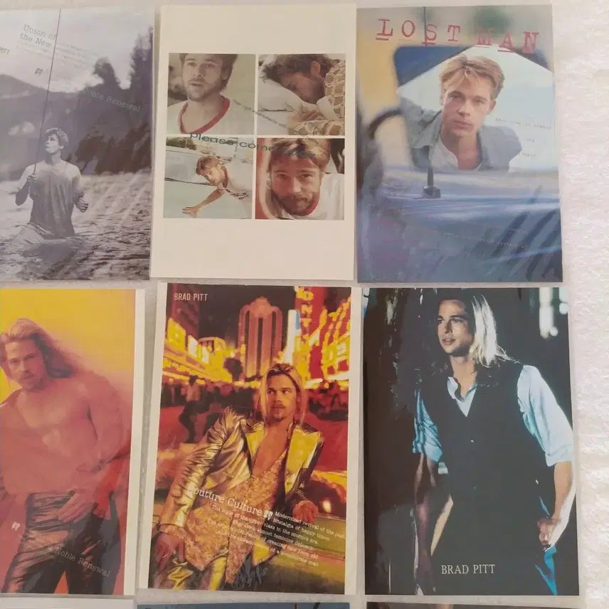 [BUNJANG] Brad Pitt Postcard Set (16 Pieces) / 세트 브래드피트 엽서 16장 / 빈티지 영화 스타 포스터 굿즈 가을의전설