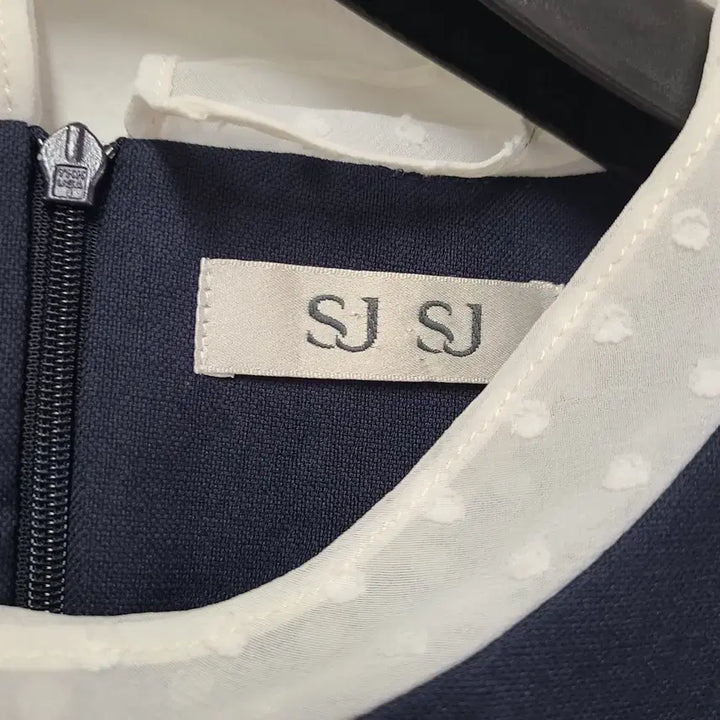[BUNJANG] SJSJ Sheer Sleeve Linen Dress Navy / SJSJ 시스루소매 원피스 55