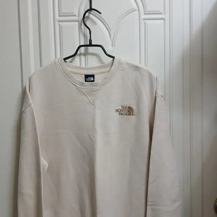 [BUNJANG] The North Face Cotton Blend Logo Long T-Shirt Dress - Beige / 노스페이스 맨투맨 원피스