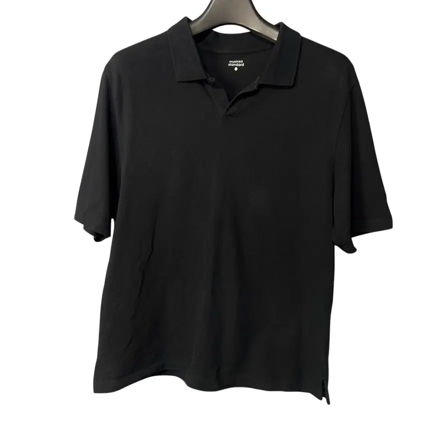 [BUNJANG] Musinsa Standard Black Short-Sleeve Collar T-Shirt 2XL / 2XL 무신사스탠다드 블랙 논버튼 반팔 카라티