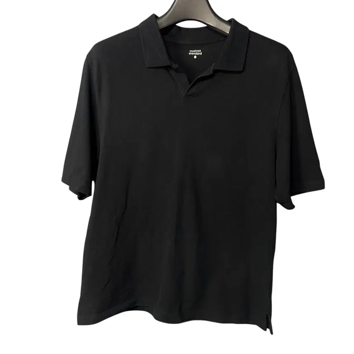 [BUNJANG] Musinsa Standard Black Short-Sleeve Collar T-Shirt 2XL / 2XL 무신사스탠다드 블랙 논버튼 반팔 카라티