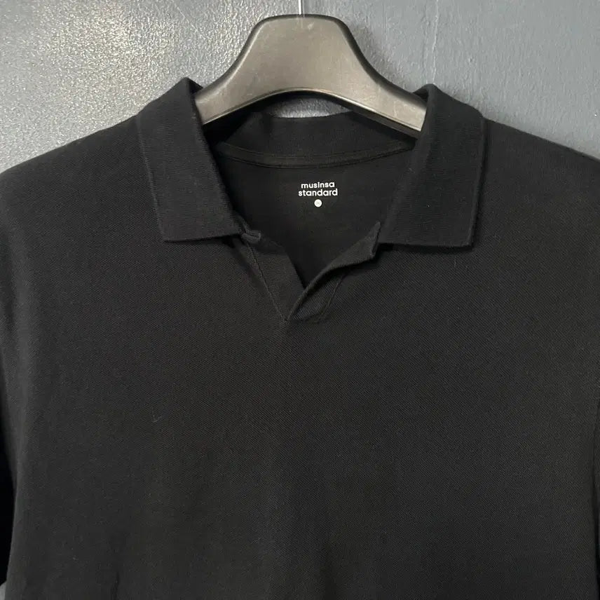 [BUNJANG] Musinsa Standard Black Short-Sleeve Collar T-Shirt 2XL / 2XL 무신사스탠다드 블랙 논버튼 반팔 카라티
