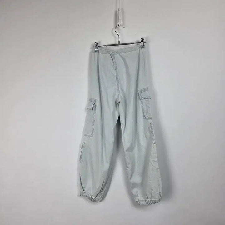 [BUNJANG] ZARA Kids Light Wash Cargo Denim String Pants (Size 11-12) / 새상품 자라 연청 카고 데님 스트링 팬츠 아동 11-12, 260623