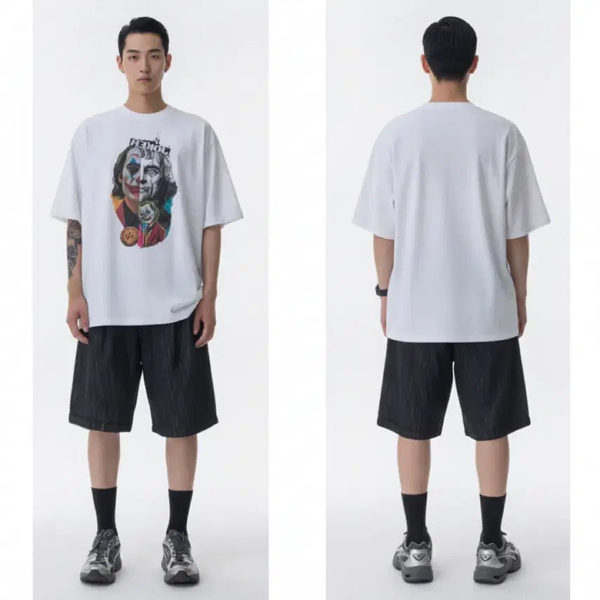 [BUNJANG] Joker Printing Short Sleeve T-Shirt White / 조커 프린팅 반팔 티셔츠 화이트