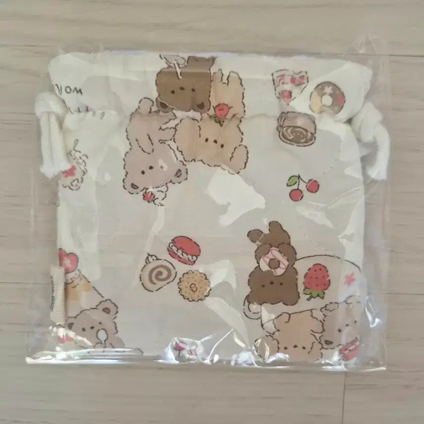 [BUNJANG] JjaengEing Dessert Bear Mini Drawstring Pouch / 쟁잉님 디저트베어 미니 복조리 파우치