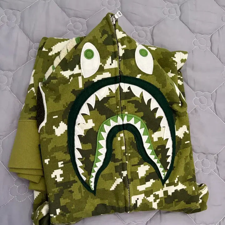 [BUNJANG] BAPE Multi Camo Shark Hoodie Zip-Up - Size S / 베이프 멀티 카모 샤크후드 s 정품