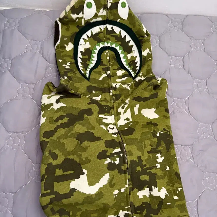 [BUNJANG] BAPE Multi Camo Shark Hoodie Zip-Up - Size S / 베이프 멀티 카모 샤크후드 s 정품