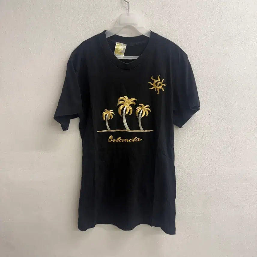 [BUNJANG] Vintage USA Palm Tree Print Short Sleeve T-Shirt (L) / USA 빈티지 야자수 프린팅 반팔 티셔츠 (L)