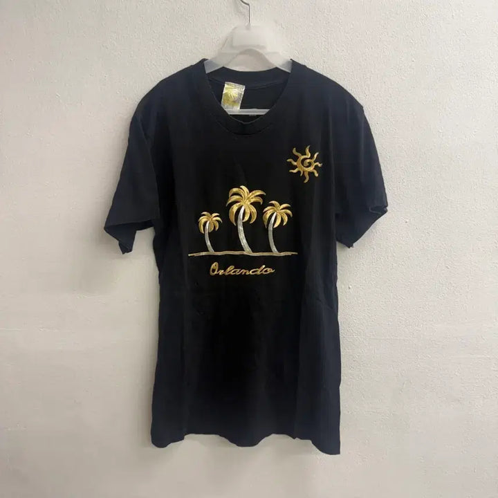 [BUNJANG] Vintage USA Palm Tree Print Short Sleeve T-Shirt (L) / USA 빈티지 야자수 프린팅 반팔 티셔츠 (L)