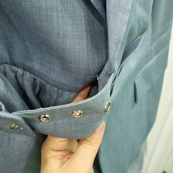 [BUNJANG] Grey Jacket with Unique Design and Sheer Detail / 자켓 그레이