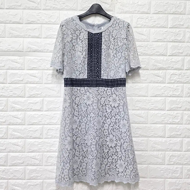[BUNJANG] M.Missoni Sky Blue Lace Short Sleeve Dress D777 / M 잇미샤 하늘색 레이스 반팔 원피스 D777
