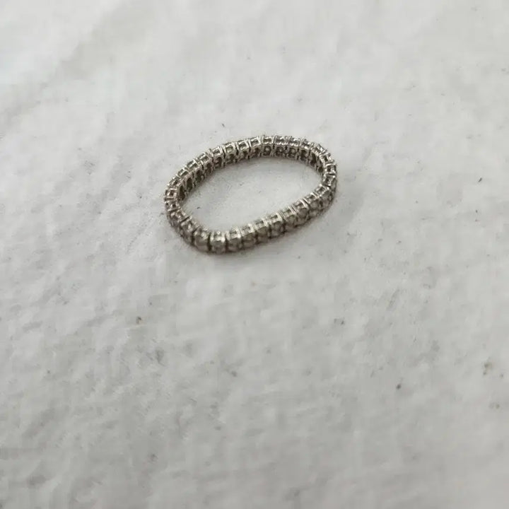 [BUNJANG] 14K Real White Gold Full Diamond Chain Ring (Top Grade Diamond) / 14k 리얼화이트골드 풀다이아 체인반지(최상급다이아) 14~15호