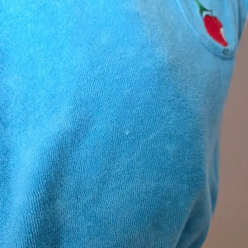 [BUNJANG] Bebe de Pino Apple Embroidery Towel Short Sleeve T-Shirt Size 100 / 베베드피노 사과 자수 타올 반팔티 100