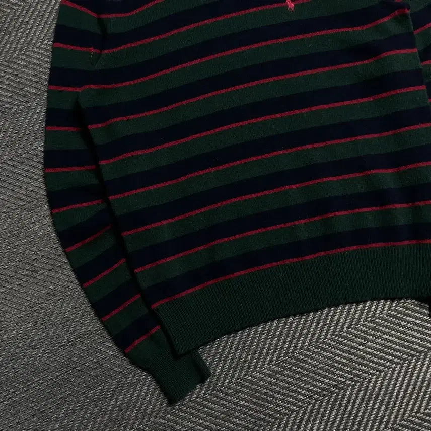 [BUNJANG] Polo Ralph Lauren Red Pony Stripe Lambswool Knit / 폴로 랄프로렌 레드포니 스트라이프 램스울 니트y 6195