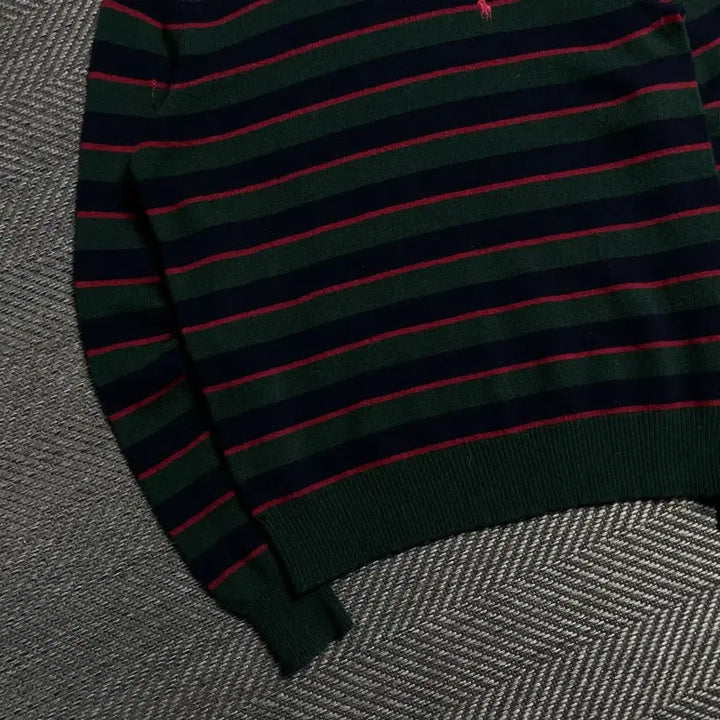 [BUNJANG] Polo Ralph Lauren Red Pony Stripe Lambswool Knit / 폴로 랄프로렌 레드포니 스트라이프 램스울 니트y 6195