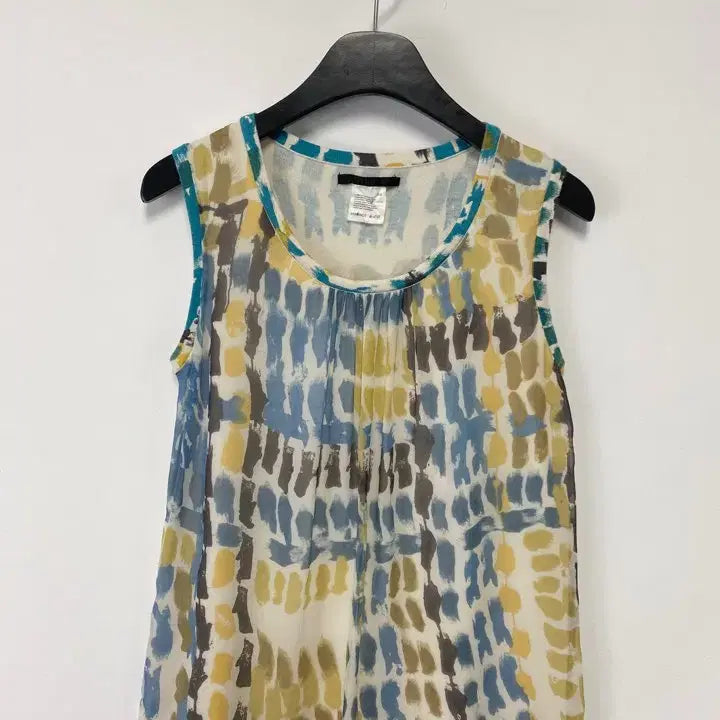 [BUNJANG] Vintage Aldridge Jeune Knit &amp; Silk Sleeveless Top / 빈티지 ALDRIDGE JEUNE 니트 &amp; 실크 슬리브리스