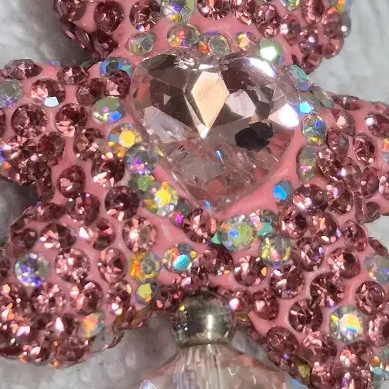 [BUNJANG] Sequin Bear Keyring with Pink Beads / 키링 스팽글 곰