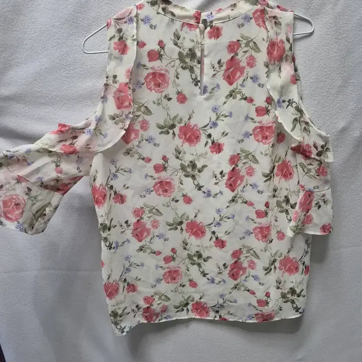 [BUNJANG] Chiffon Floral Off-Shoulder Blouse - Size S / 쉬폰 꽃무늬 오프숄더 블라우스 S 그외제품 선택해 주세요
