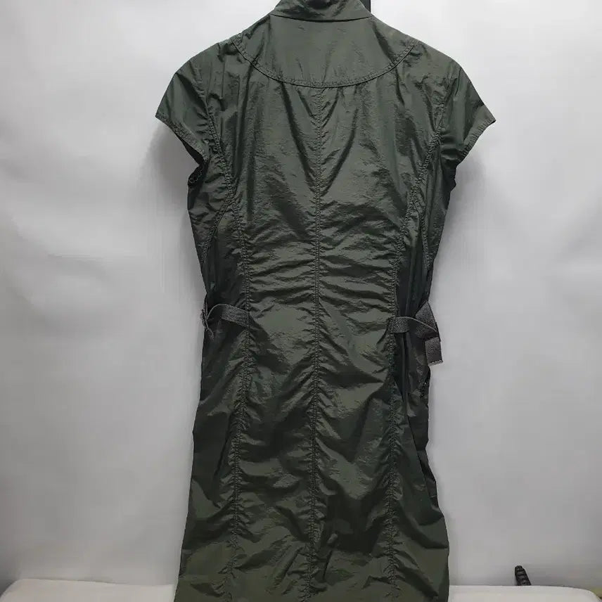 [BUNJANG] TIME Nylon Blend Zip-Up Dress Khaki / 타임 원피스 집업 나일론 블랜드 카키