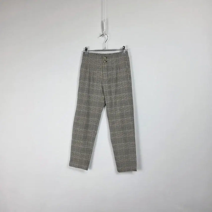 [BUNJANG] ZARA Check Grey Back Banding Two-Tuck Span Pants (Kids 140) / 자라 체크 그레이 뒷밴딩 투턱 스판팬츠 아동 140, 260623