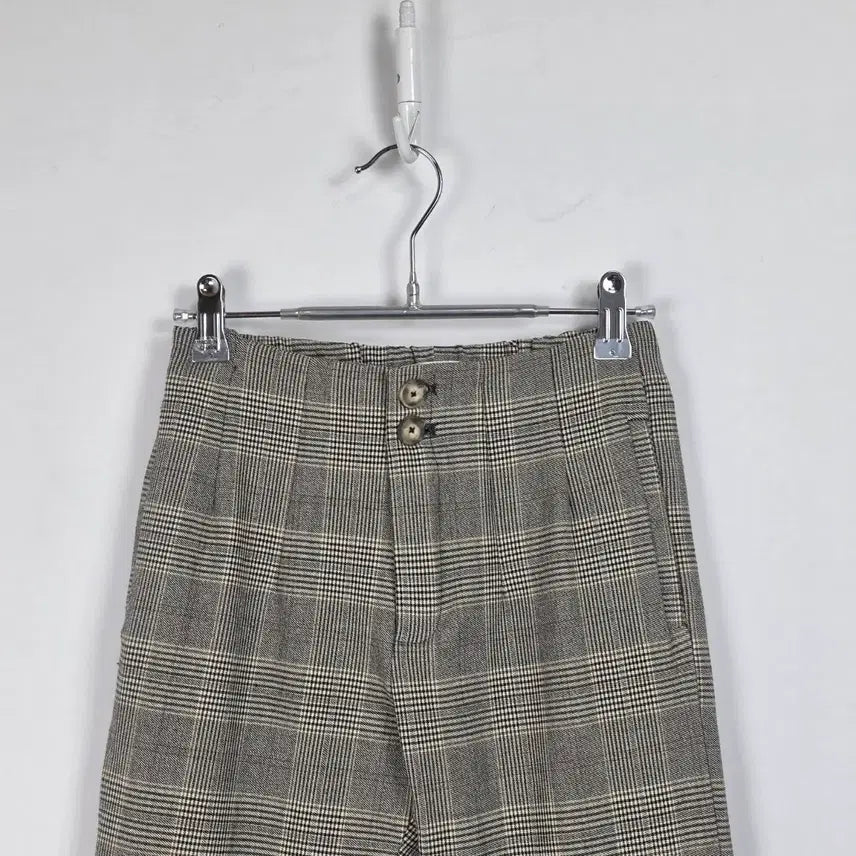 [BUNJANG] ZARA Check Grey Back Banding Two-Tuck Span Pants (Kids 140) / 자라 체크 그레이 뒷밴딩 투턱 스판팬츠 아동 140, 260623