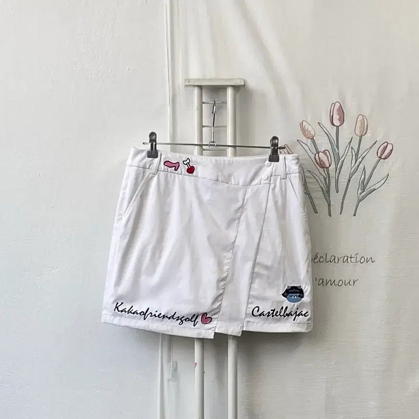 [BUNJANG] Castelbajac x Kakao Friends Character Embroidery Golf Culottes Skirt / 까스텔바작 골프 큐롯은 카카오프렌즈 캐릭터 스커트