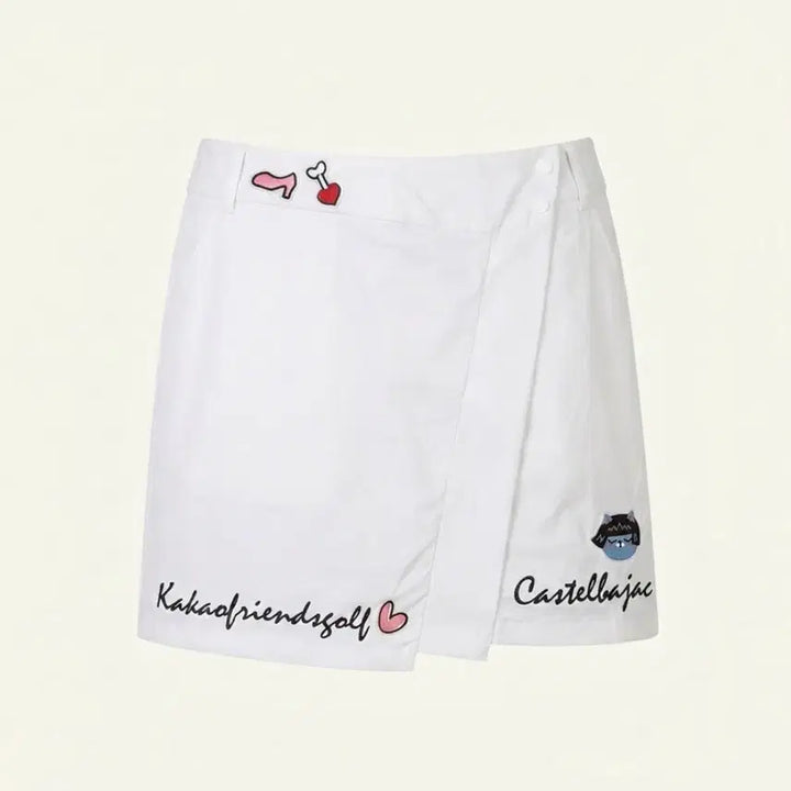 [BUNJANG] Castelbajac x Kakao Friends Character Embroidery Golf Culottes Skirt / 까스텔바작 골프 큐롯은 카카오프렌즈 캐릭터 스커트