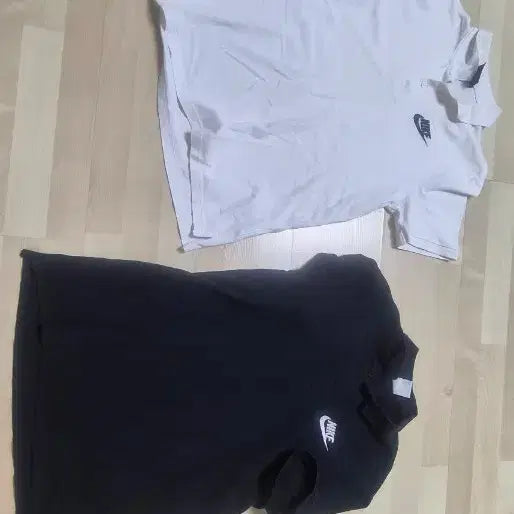 [BUNJANG] Nike Short Sleeve Polo T-Shirt Set (Black/White) / 나이키 반팔 카라티 블랙/화이트 2종