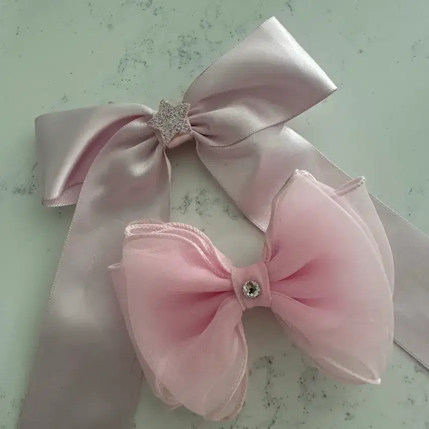 [BUNJANG] Set of 2 Large Ribbon Hair Clips / 빅 리본핀 일괄