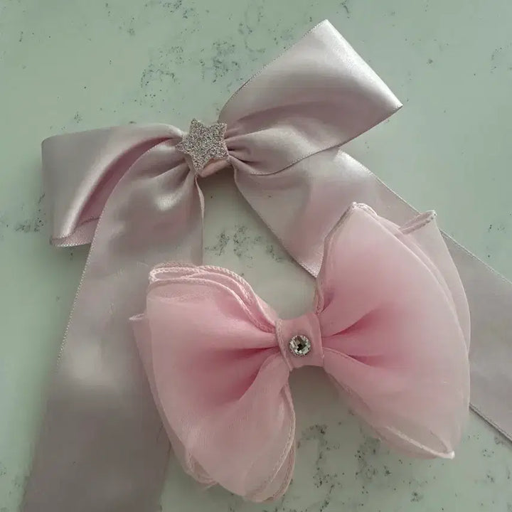 [BUNJANG] Set of 2 Large Ribbon Hair Clips / 빅 리본핀 일괄