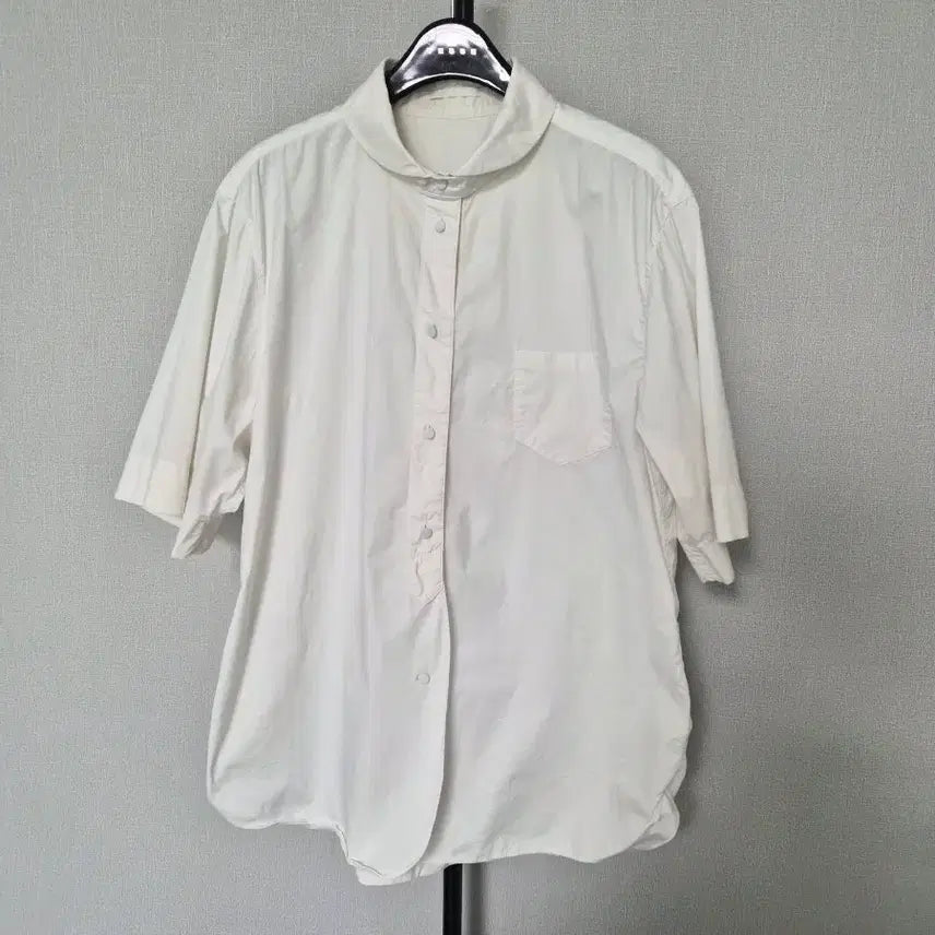 [BUNJANG] KUHO White Cotton Blend Oversized Fit Short Sleeve Blouse / KUHO 구호 165-88 셔츠 블라우스 W-반팔-200